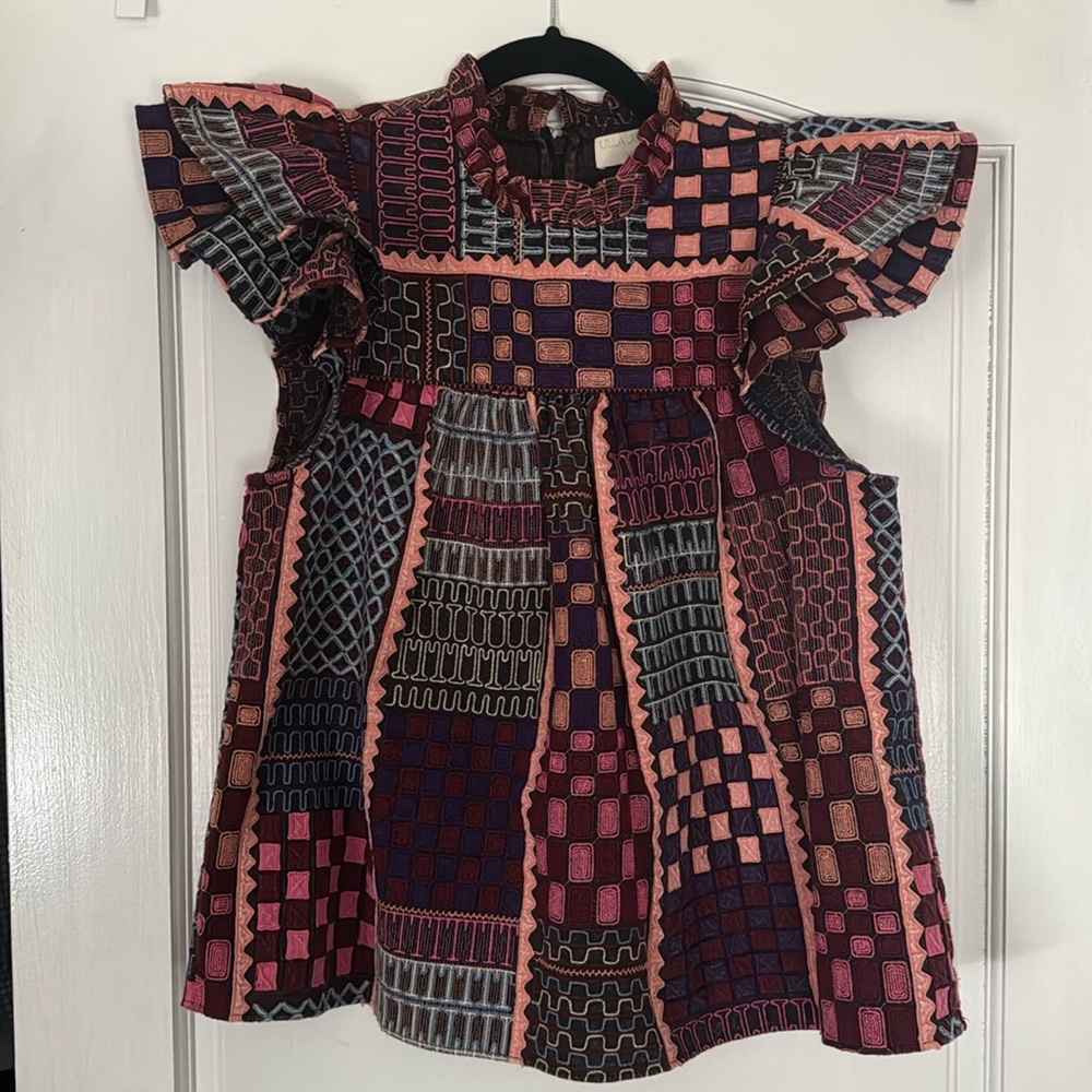 Euc Ulla Johnson Nanna Patchwork Pattern Top - image 6